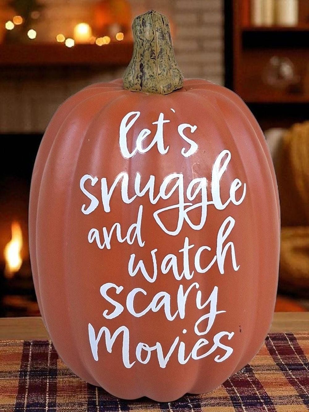 Cozy Scripted Fall Pumpkin Decor - Picture 1 of 4